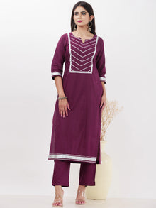 Parv Aisha Set Of Kurta Pants Kota Dupatta