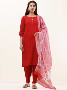 Roz Fana Set Of Kurta Pants Kota Dupatta