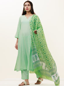 Roz Sukoon Set Of Kurta Pants Kota Dupatta