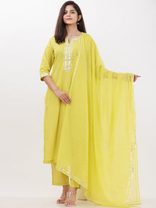 Parv Resha Set Of Kurta Pants Kota Dupatta