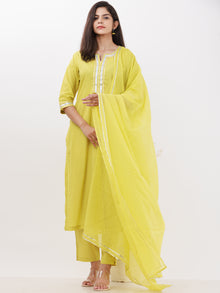 Parv Resha Set Of Kurta Pants Kota Dupatta