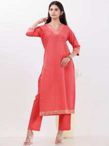 Parv Amya Set Of Kurta Pants Kota Dupatta