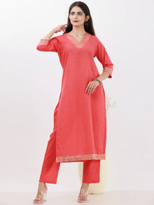 Parv Amya Set Of Kurta Pants Kota Dupatta