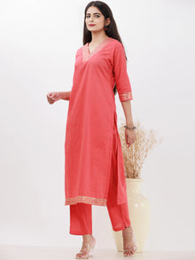 Parv Amya Set Of Kurta Pants Kota Dupatta