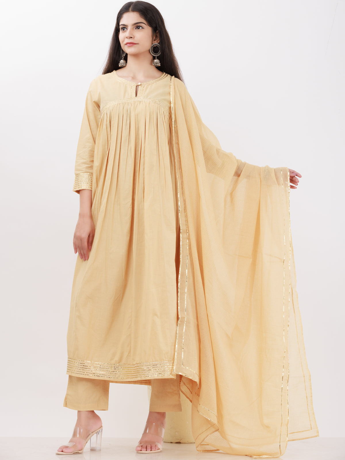 Parv Geeta Set Of Kurta Pants Kota Dupatta