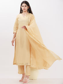 Parv Beena Set Of Kurta Pants Kota Dupatta