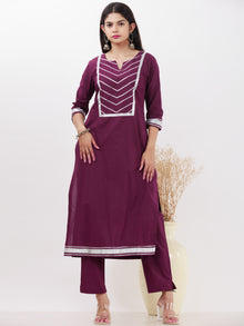 Parv Aisha Set Of Kurta Pants Kota Dupatta