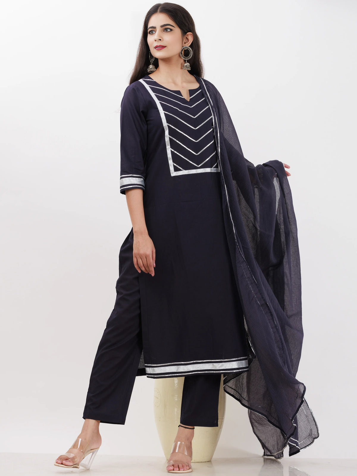 Parv Manal Set Of Kurta Pants Kota Dupatta