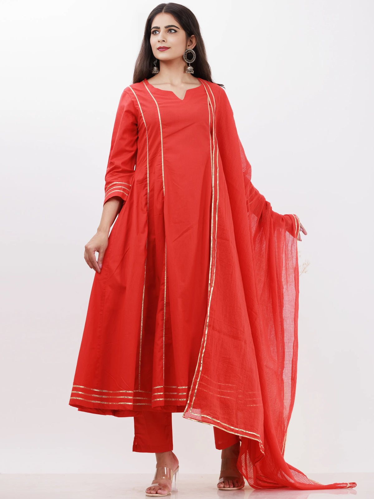 Parv Rimjhim Set Of Kurta Pants Kota Dupatta