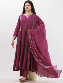 Parv Rukshar Set Of Kurta Pants Kota Dupatta