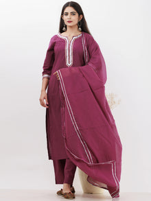 Parv Sheena Set Of Kurta Pants Kota Dupatta