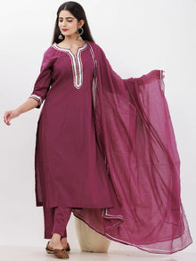 Parv Sheena Set Of Kurta Pants Kota Dupatta