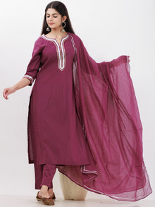 Parv Sheena Set Of Kurta Pants Kota Dupatta