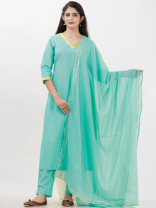 Parv Sheetal Set Of Kurta Pants Kota Dupatta