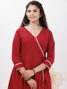 Parv Richa Set Of Angrakha Kurta Pants Kota Dupatta