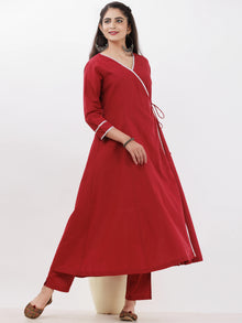 Parv Richa Set Of Angrakha Kurta Pants Kota Dupatta