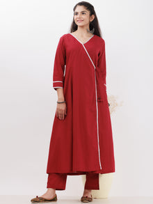 Parv Richa Set Of Angrakha Kurta Pants Kota Dupatta