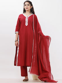 Parv Manan Set Of Kurta Pants Kota Dupatta