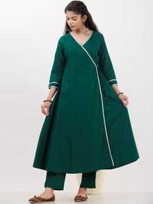 Parv Tanvi Set Of Angrakha Kurta Pants Kota Dupatta