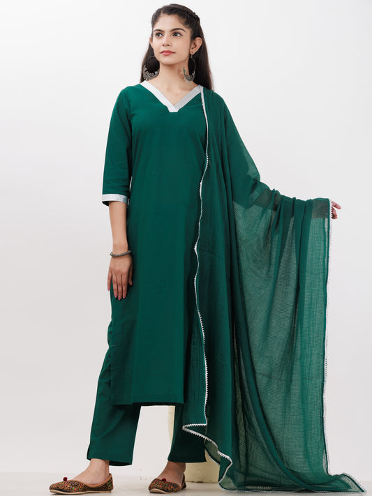 Parv Zubeida Set Of Kurta Pants Kota Dupatta