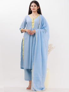 Parv Naina Set Of Kurta Pants Kota Dupatta