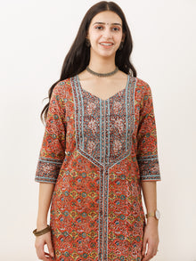 Rozana Siya Set Of Kurta Pants Kota Doria Dupatta