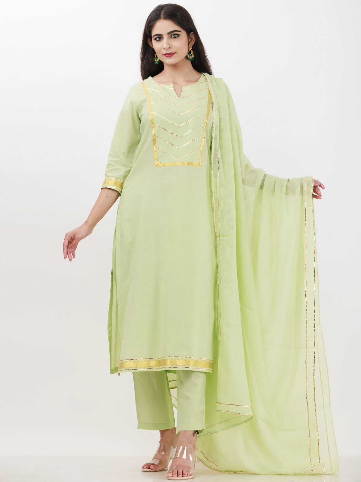 Parv Misha Set Of Kurta Pants Kota Dupatta