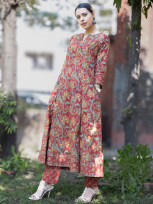 Roz Mita Set Of Kali Kurta Pants Dupatta