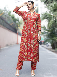 Roz Meha Set Of Straight Kurta Pants Dupatta