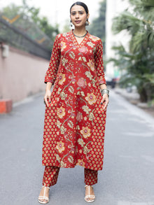 Roz Meha Set Of Straight Kurta Pants Dupatta