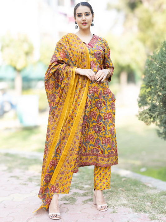 Roz Megha Set Of Kurta Pants Dupatta