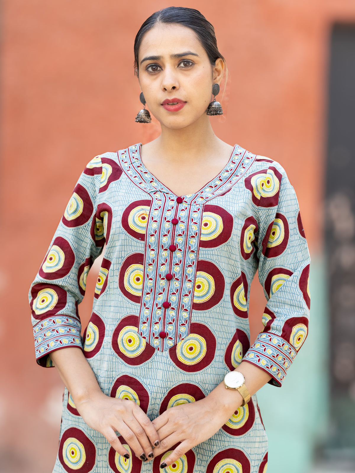 Roz Sana Ajrakh Straight Kurta