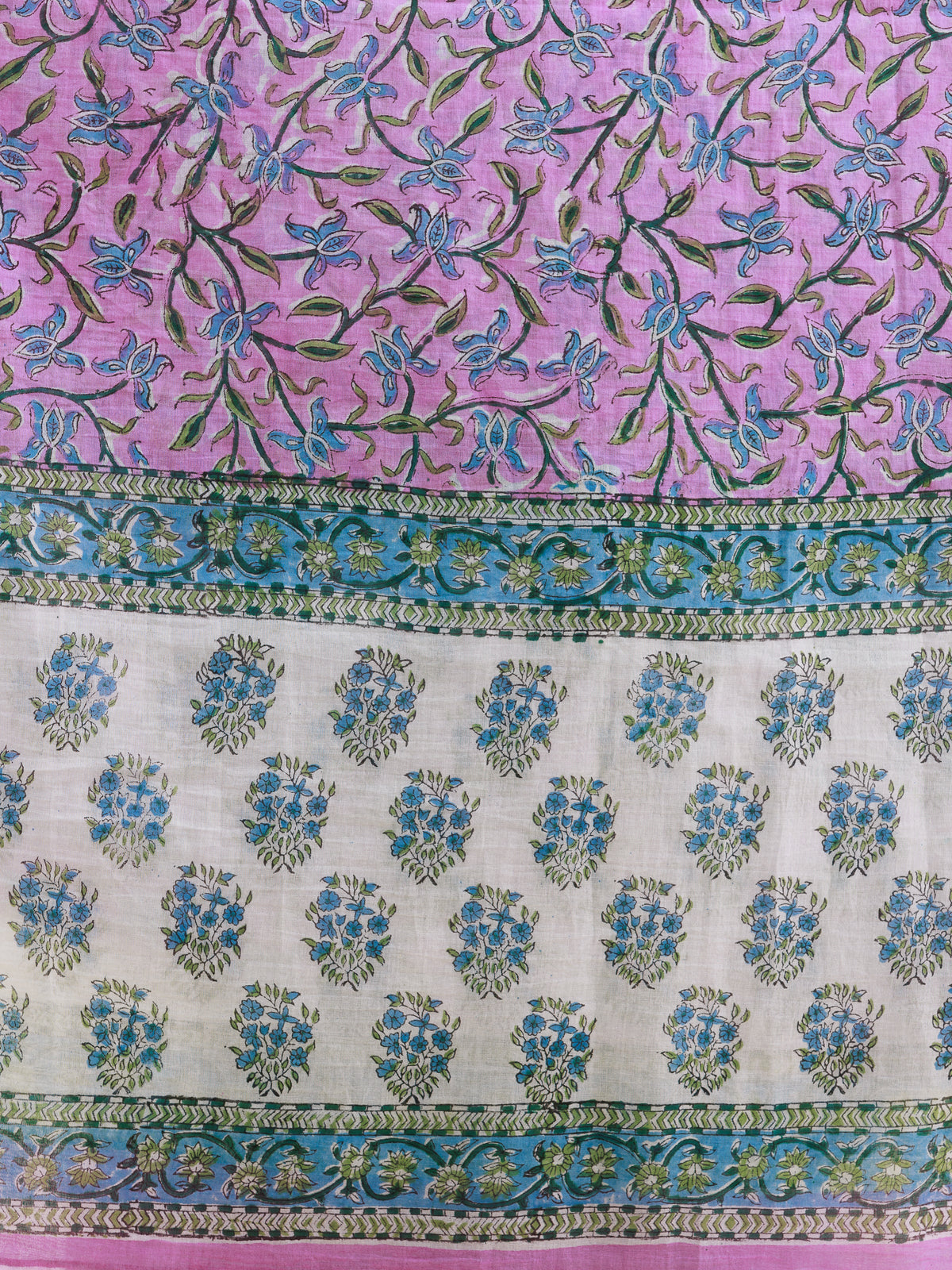 Hand Block Printed Cotton Fabric Per Meter - F001F2772