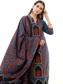 Ajrakh Fana Set Of Kurta Pants Dupatta