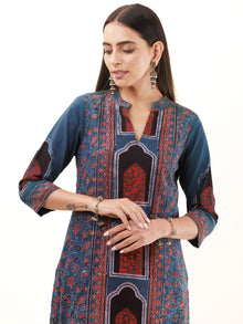 Ajrakh Fana Set Of Kurta Pants Dupatta