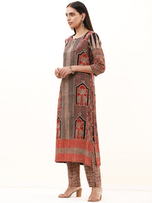 Ajrakh Sonia Set Of Kurta Pants Dupatta