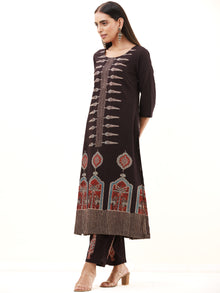 Ajrakh Jhalak Set Of Kurta Pants Dupatta