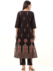 Ajrakh Jhalak Set Of Kurta Pants Dupatta