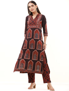 Ajrakh Nupur Set Of Kurta Pants Dupatta