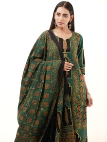 Ajrakh Sayal Set Of Kurta Pants Dupatta