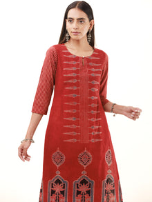 Ajrakh Richa Set Of Kurta Pants Dupatta