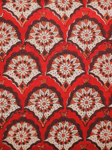 Rust Ivory Maroon Hand Block Printed Cotton Fabric Per Meter - F001F1805