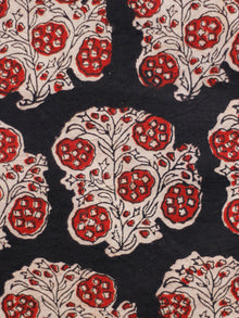 Black Ivory Red Hand Block Printed Cotton Fabric Per Meter - F001F1806