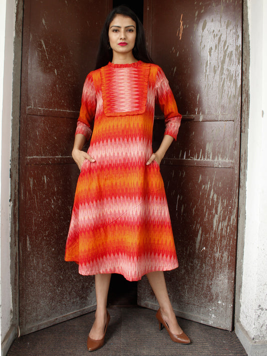 IKAT WAVE - Handwoven Ikat Cotton Dress - D330F1454