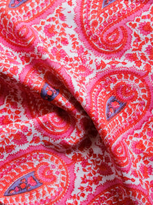 Pink Red White Blue Hand Block Printed Cotton Fabric Per Meter - F001F1480