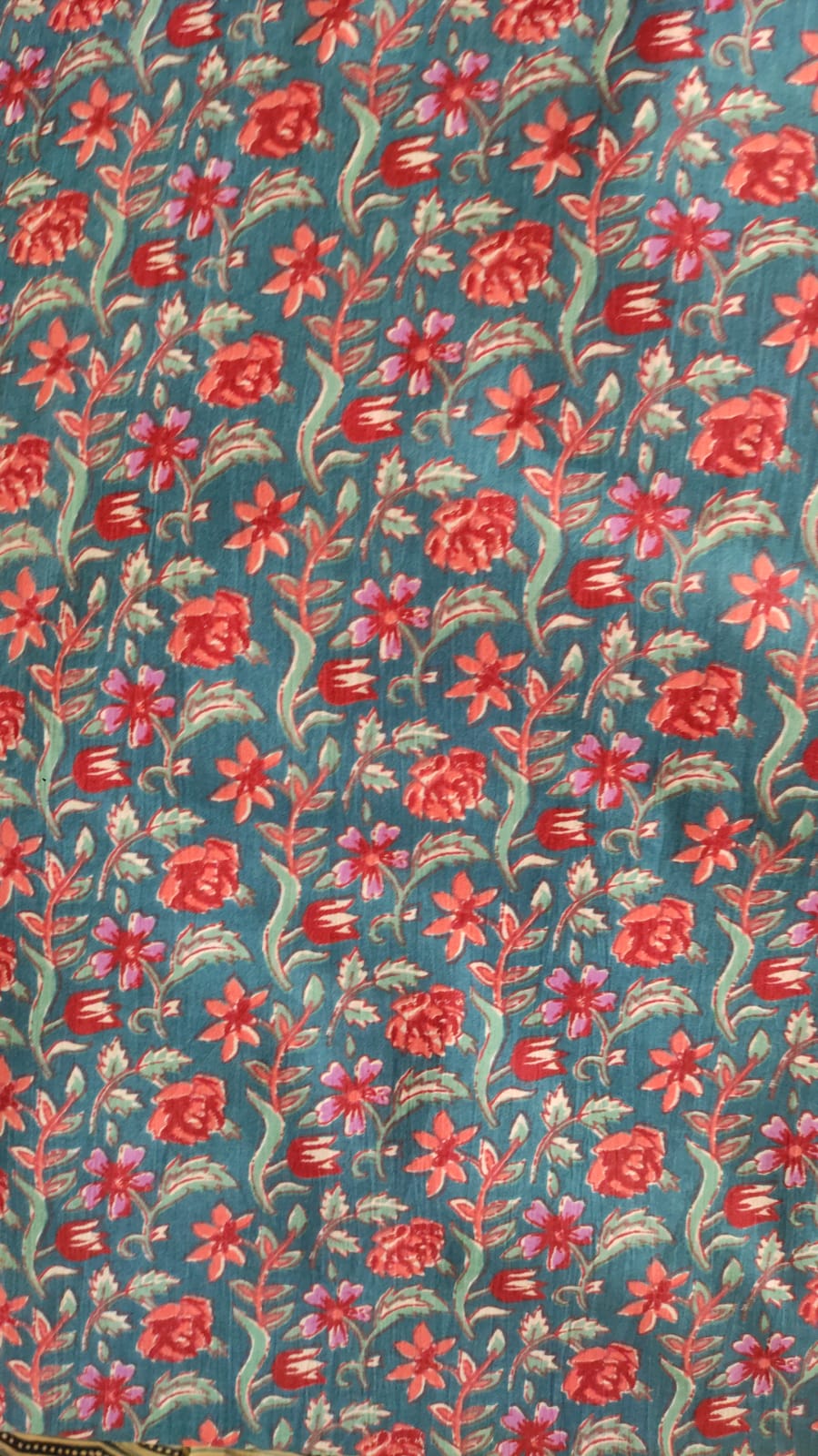 Hand Block Printed Cotton Fabric Per Meter - F001F2681