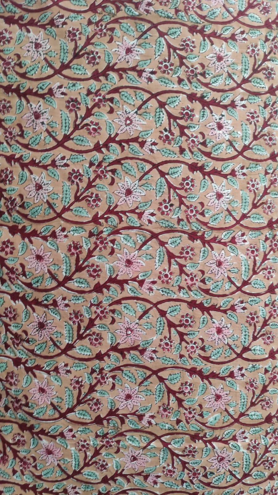 Hand Block Printed Cotton Fabric Per Meter - F001F2696