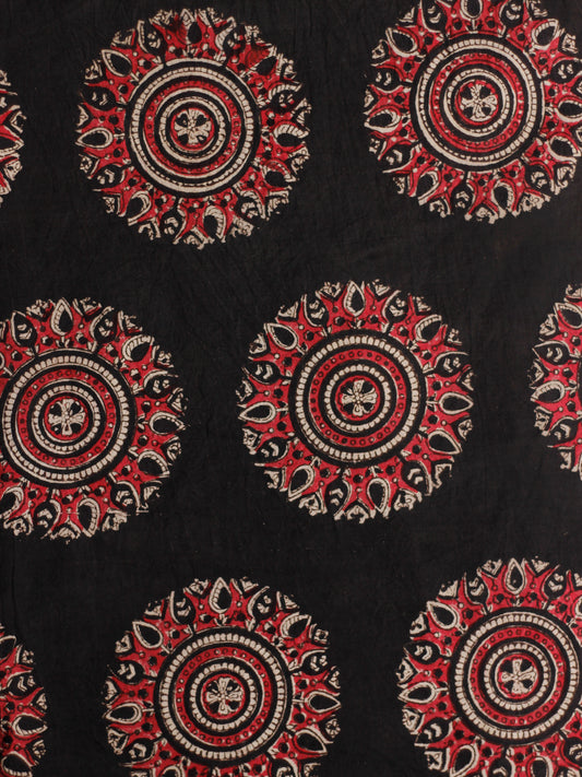 Black Ivory Red Hand Block Printed Cotton Fabric Per Meter - F001F1818