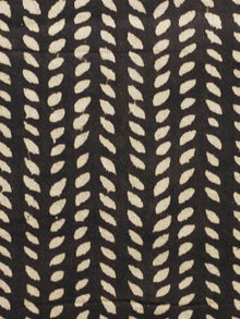 Black Beige Hand Block Printed Cotton Fabric Per Meter - F001F1828