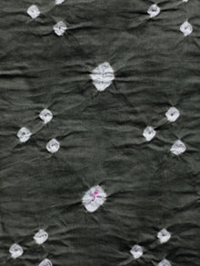 Charcoal Grey White Bandhini Glace Cotton Fabric Per Meter - F006F1853